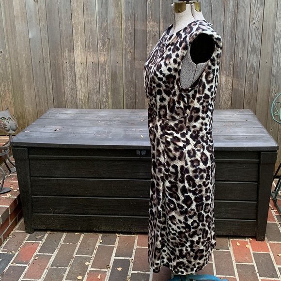 Tiana B leopard print dress stretch sleeveless sheath - Picture 4 of 6